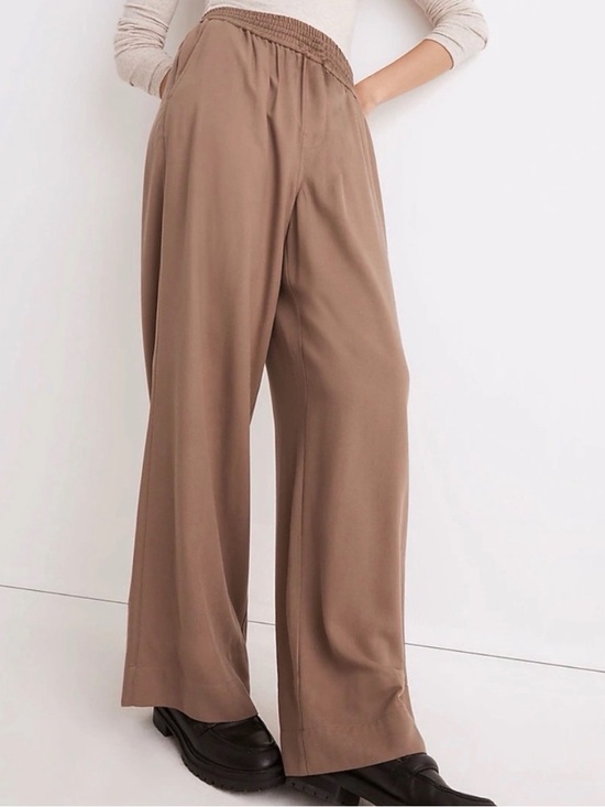 Pants - Madewell Draperweave Carley Wide Leg Pull On Pants Castle Rock Brown